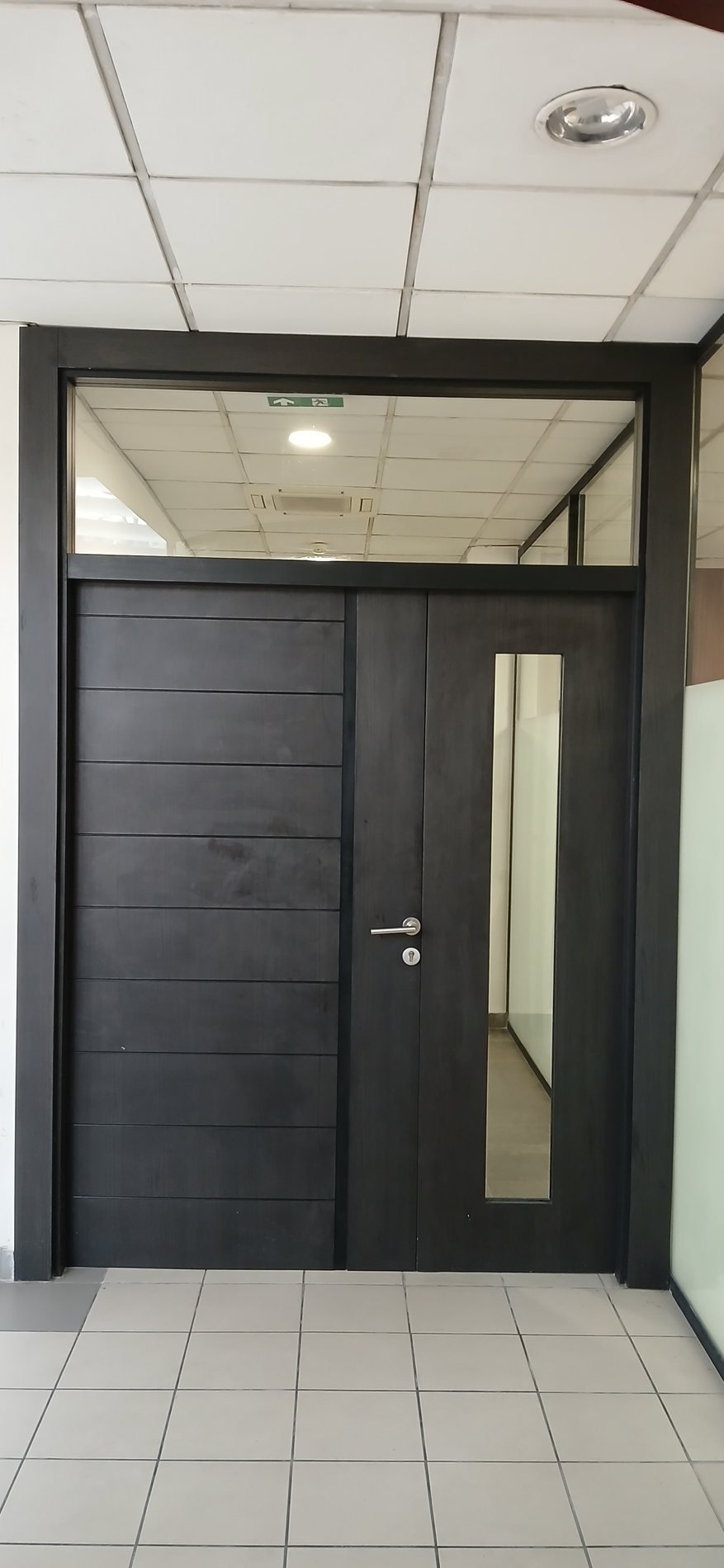 Rénovation bureau, porte vitrée